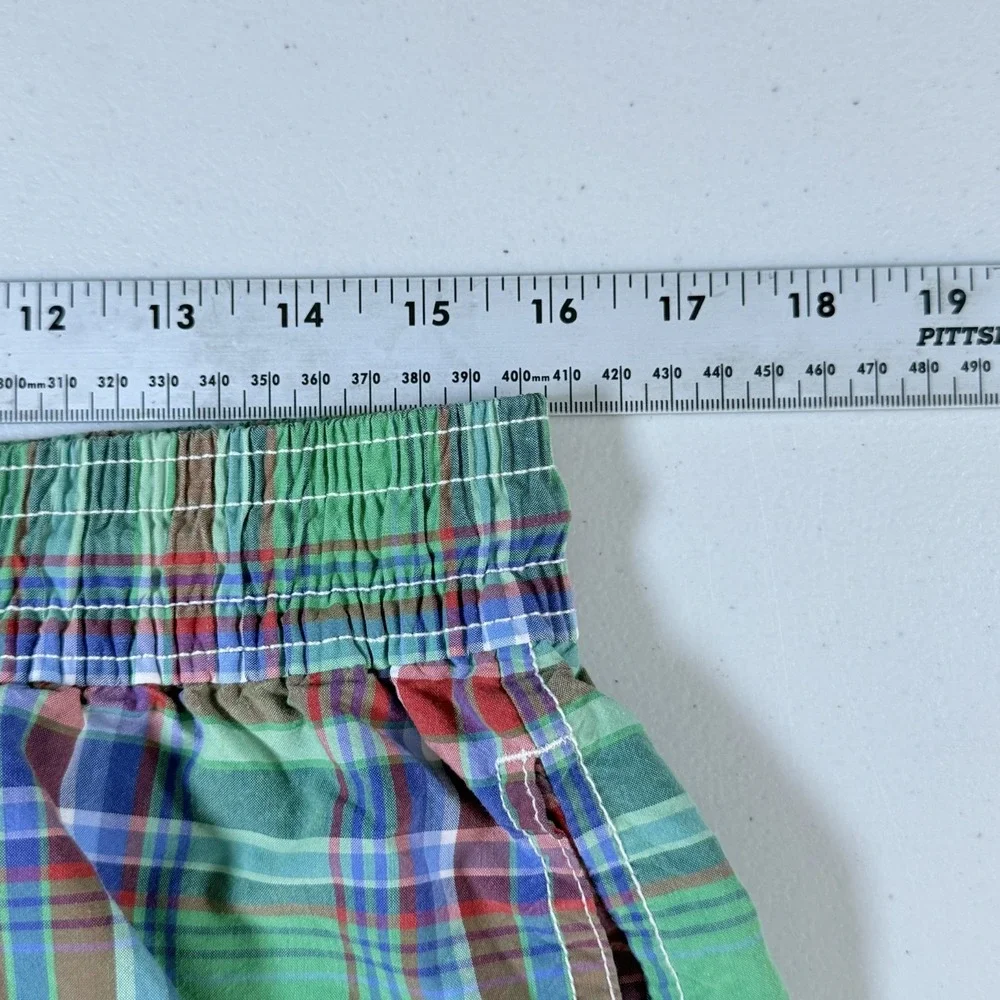 Vintage Polo by Ralph Lauren Plaid Swim Trunks Mens XL Green Lined Pony 90s Prep